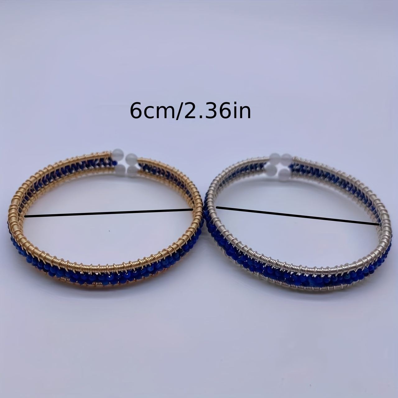 Handwoven Lapis Lazuli Cuff Bangle Bracelet